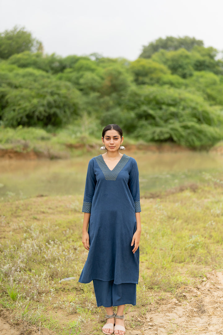 Indigo Blue Kurta Set with Dupatta