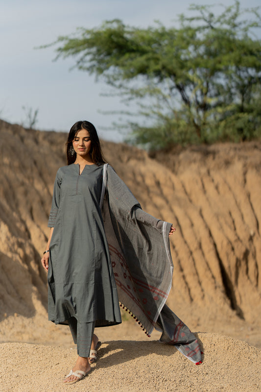 Fossil Grey Dupatta