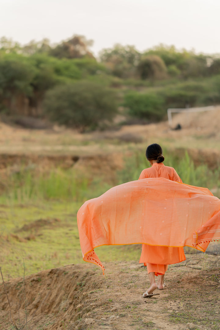 Blush Peach Kurta Set with Dupatta