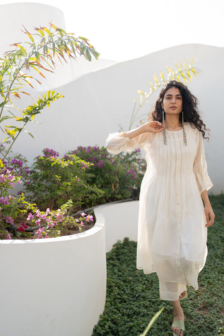 Dewy Mist Pleated Kurta