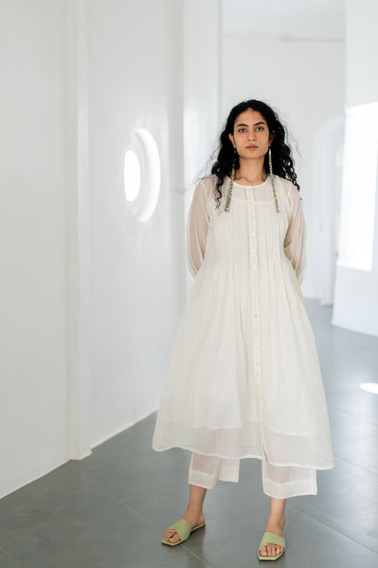 Dewy Mist Pleated Kurta Set