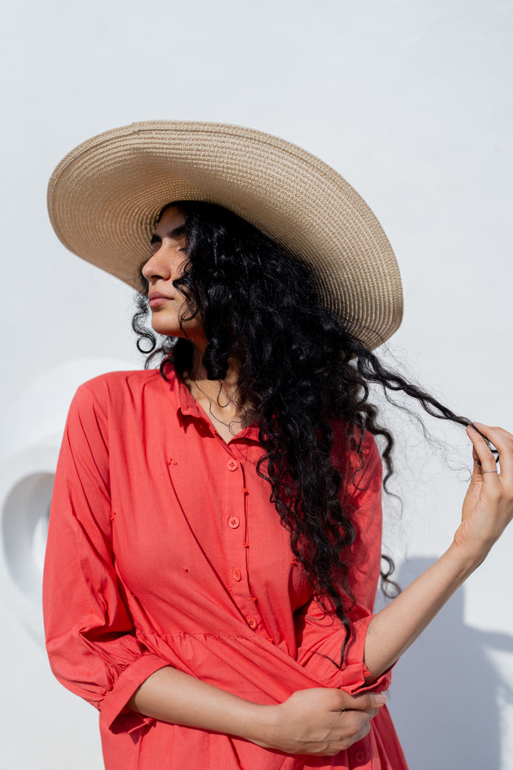 Coral Tiered Dress