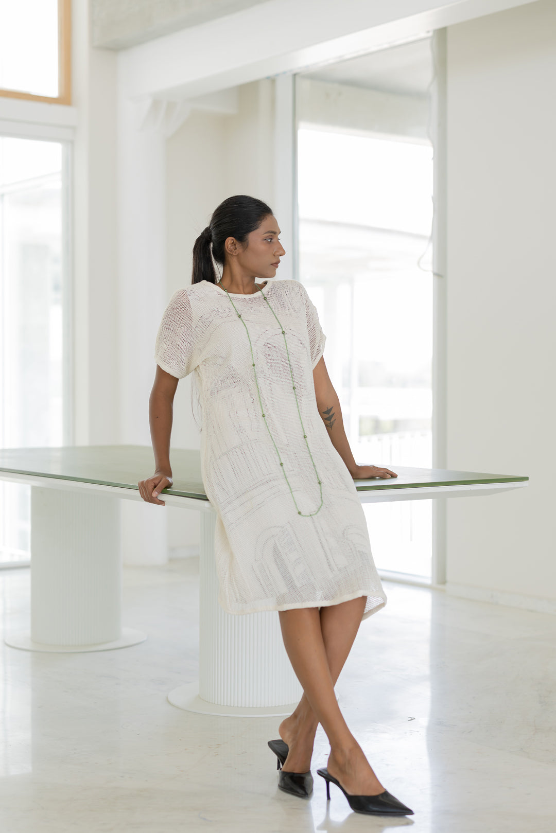 Vanilla Mesh Dress with Vistas Slip Silai Studio Vanilla Mesh Dress with Vistas Slip Silai Studio