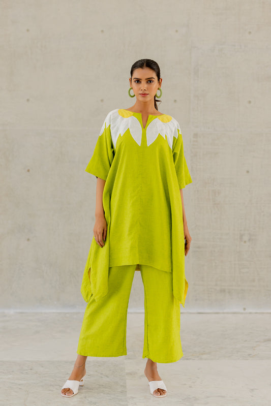 Green Sunflower Applique Tunic