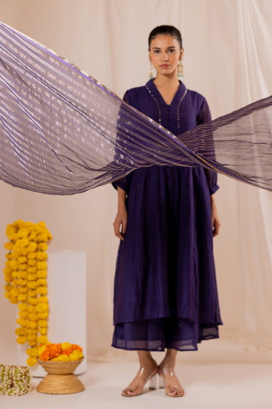 Amnaaya Kurta Set with Organza Dupatta