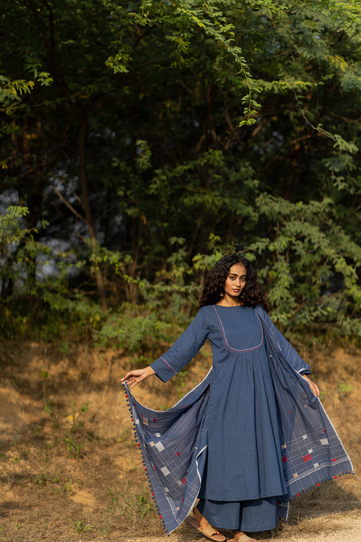 Earthy Blue Kurta Set