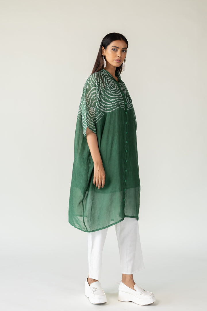 Emerald Swirl Bandhani Tunic and Pants Set