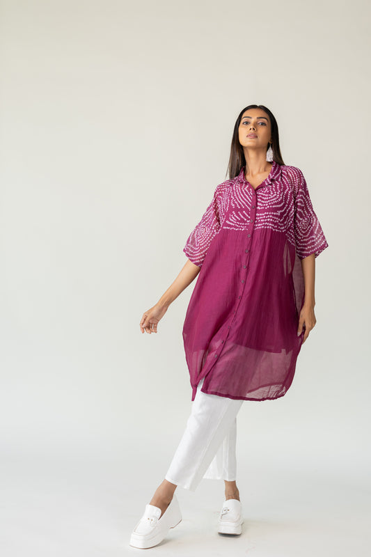 Berry Swirl Bandhani Tunic and Pants Set
