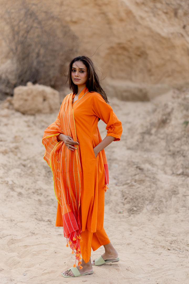 Tangerine Kurta Set