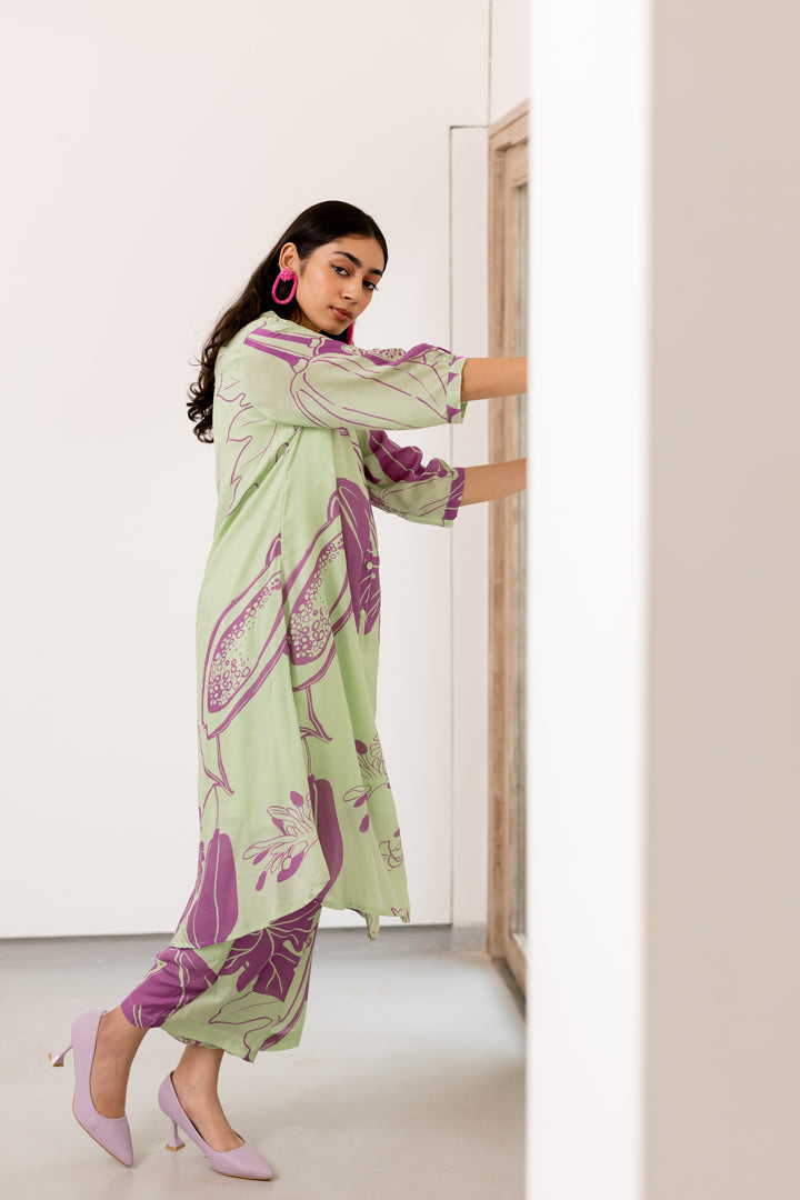 Mint Purple Papeeta Kurta Set
