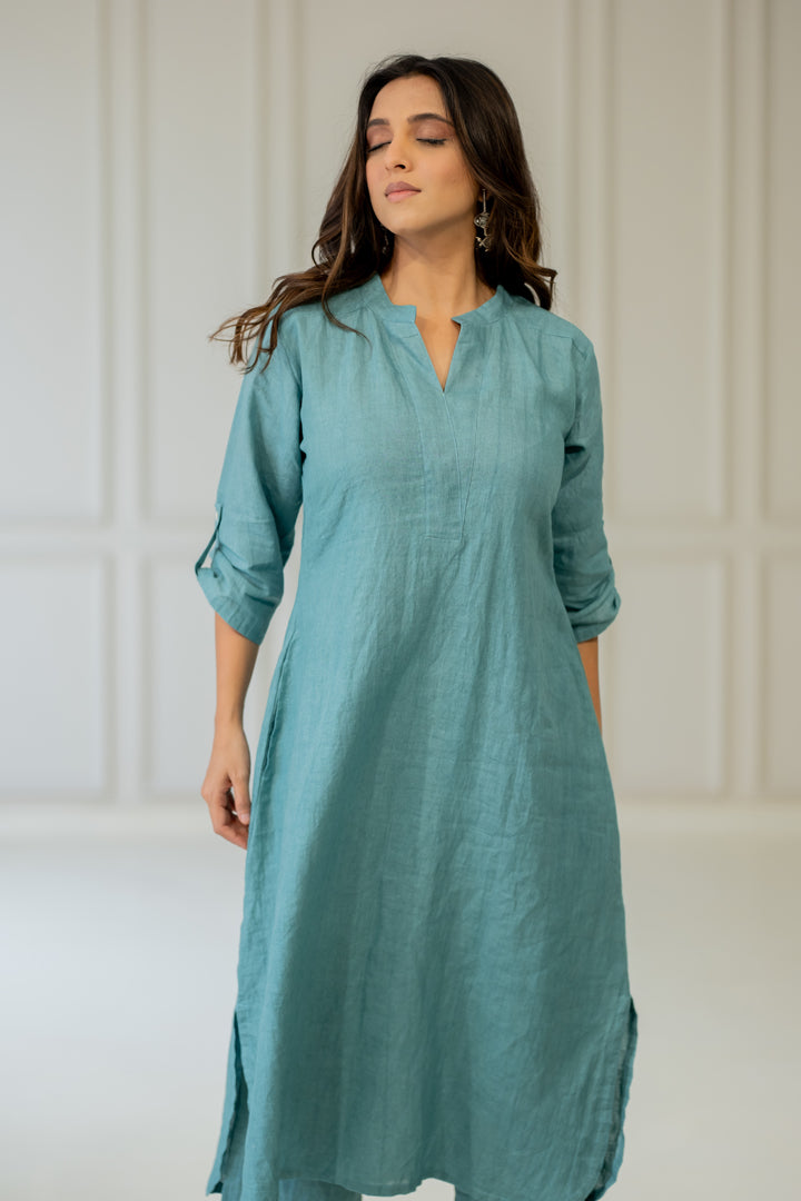 Paradiso Linen Kurta Set with Dupatta