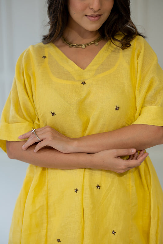 Marigold Linen Kurta Set