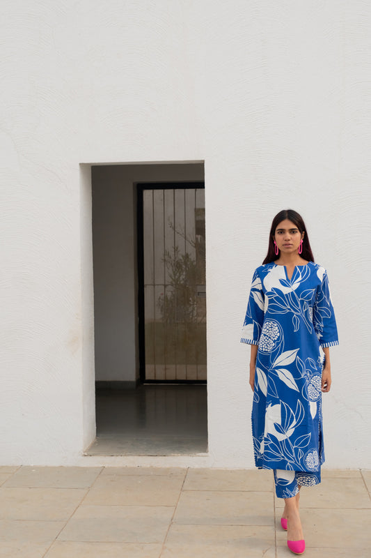 Blue Anaar Kurta and Pants Co-Ord