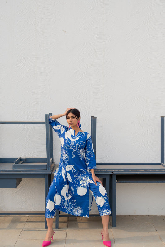 Blue Anaar Kurta and Pants Co-Ord