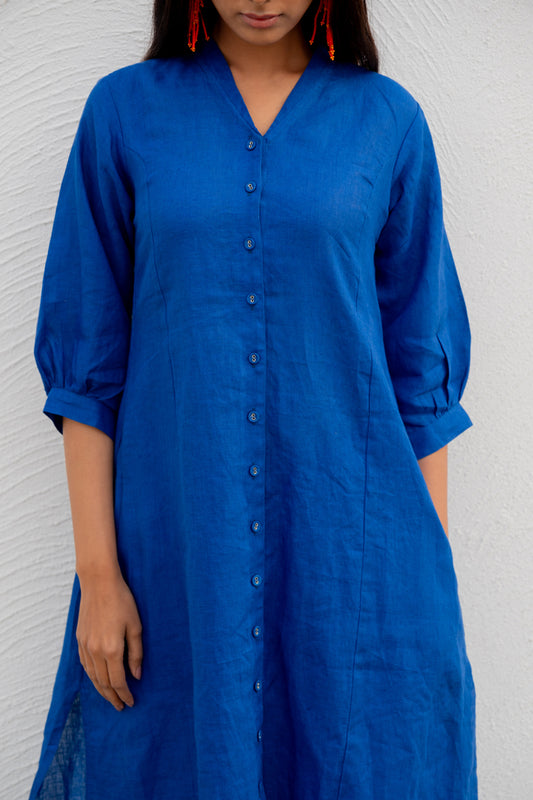 Sapphire Linen buttondown Kurta Set