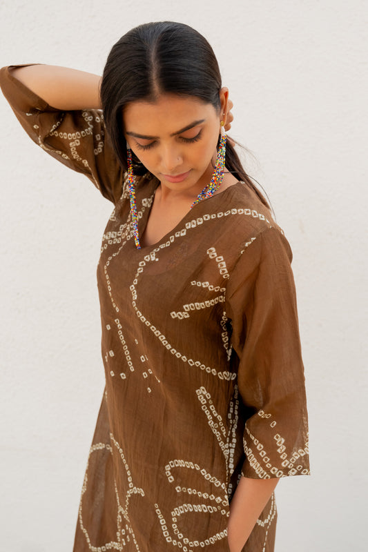 Rosewood Bandhani Kurta