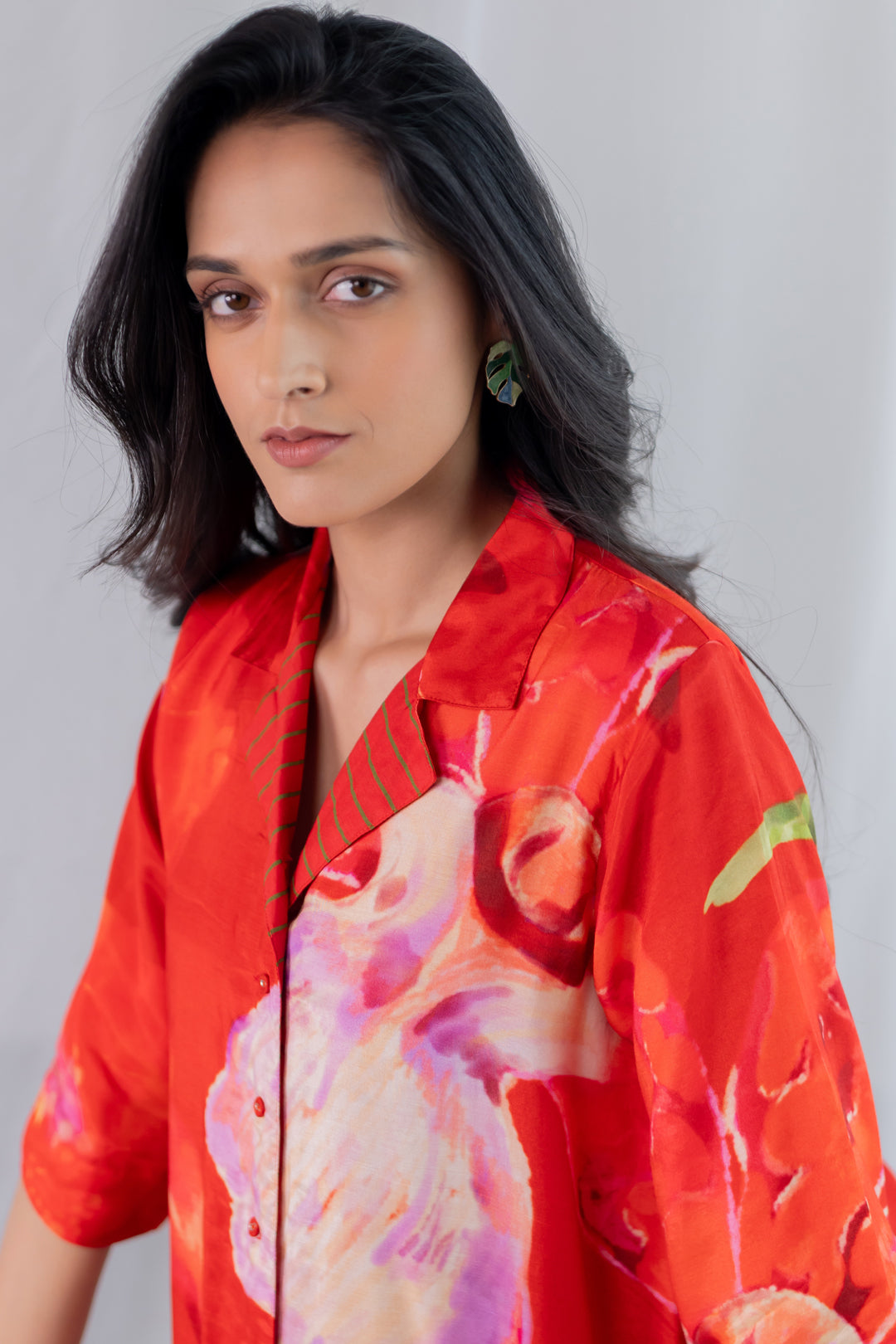 Vermilion Afterlight Orchids Tunic Co-Ord