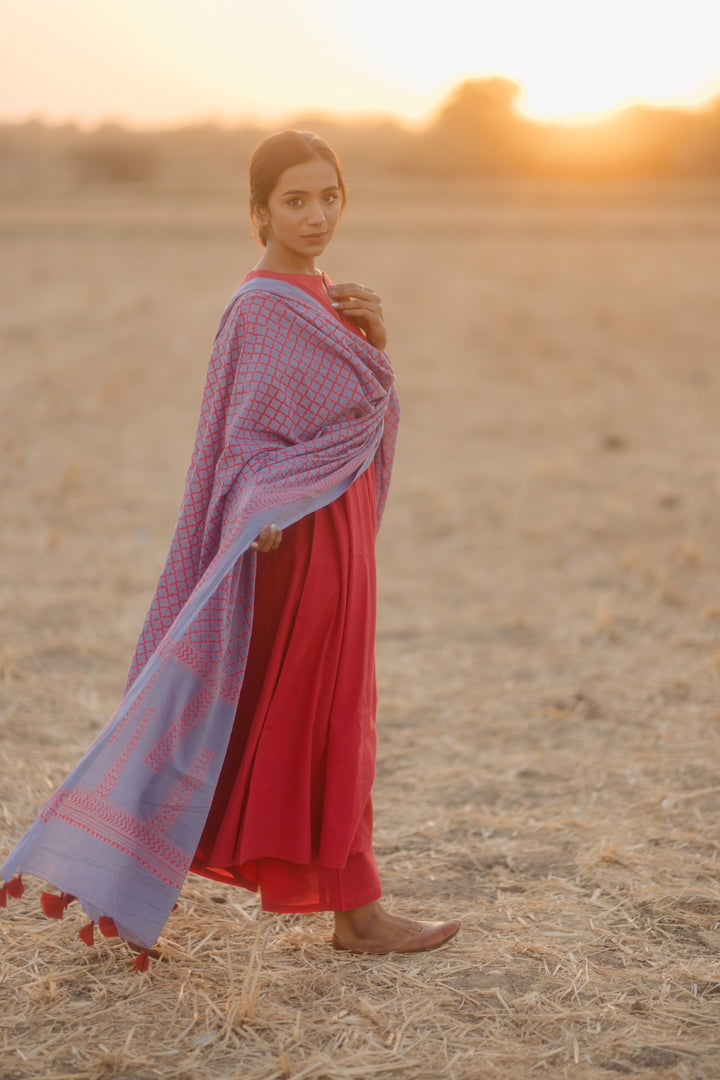 Sunset pink Kalidaar set