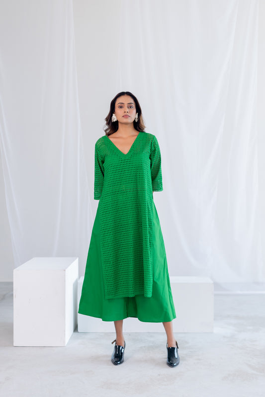 Emerald Eyelet Kurta