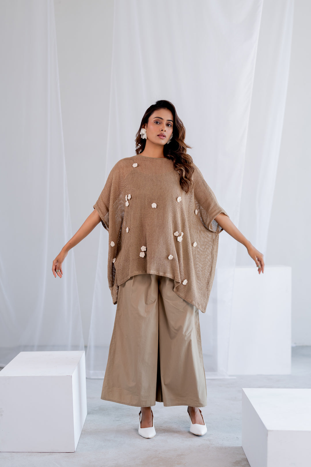 Almond Mesh Kaftan Co-Ord