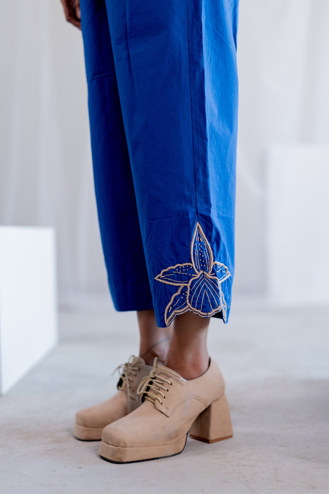 Cobalt Iris Embroidered Co-Ord