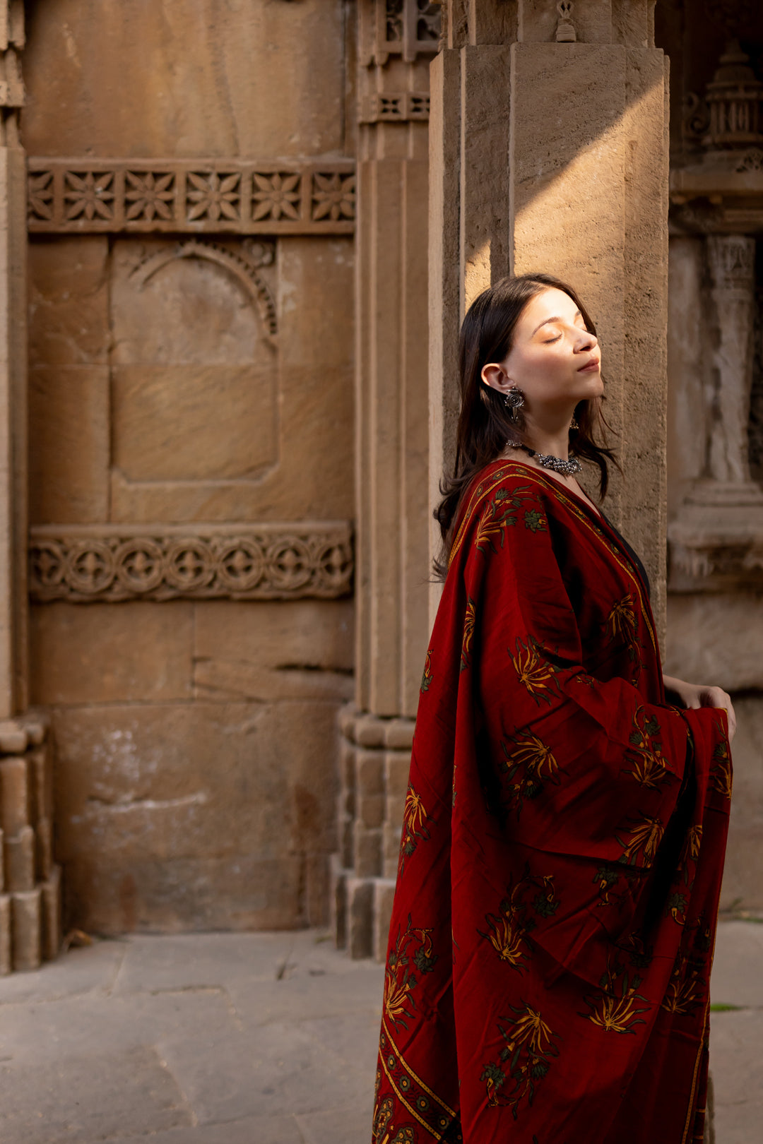 Rann Black Kurta Set with Ajrakh Dupatta