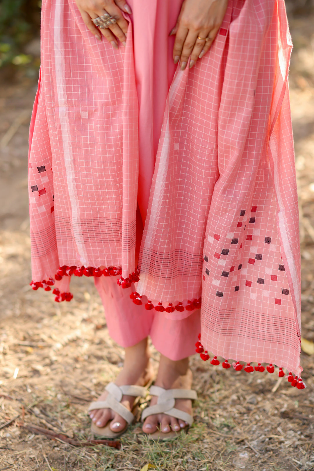 Gulnaar Pink Kurta Set with Dupatta