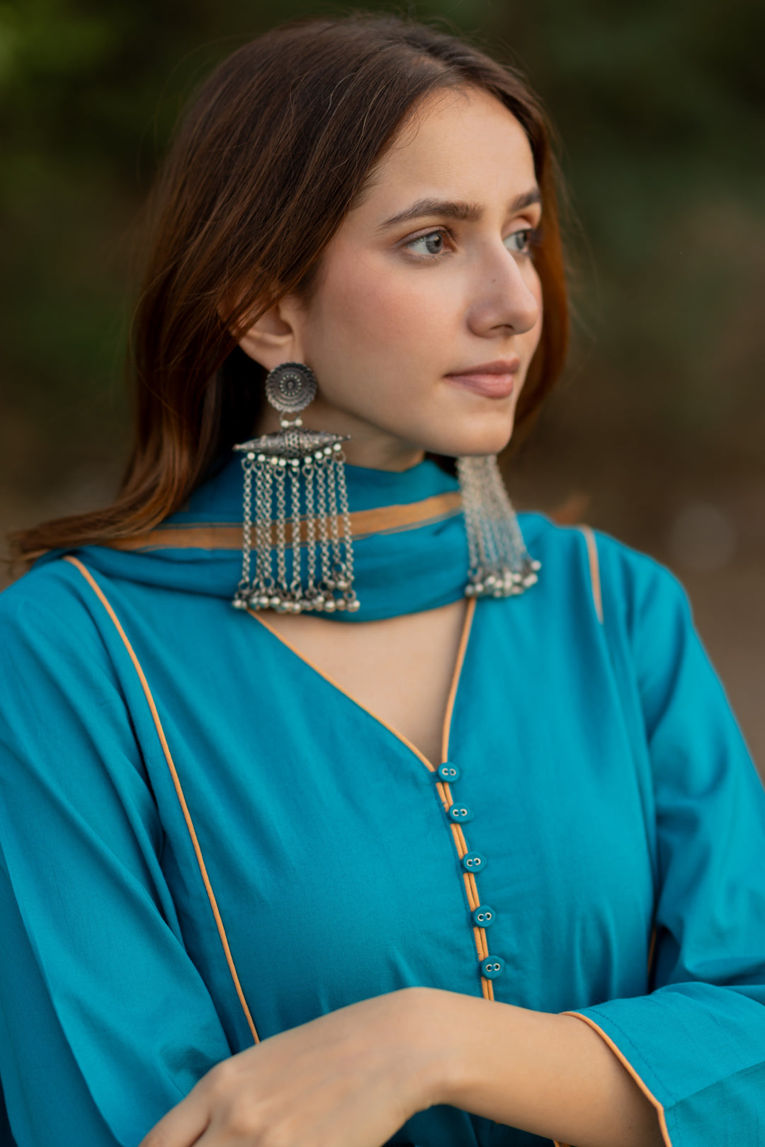 Lagoon Blue Kurta Set with Dupatta
