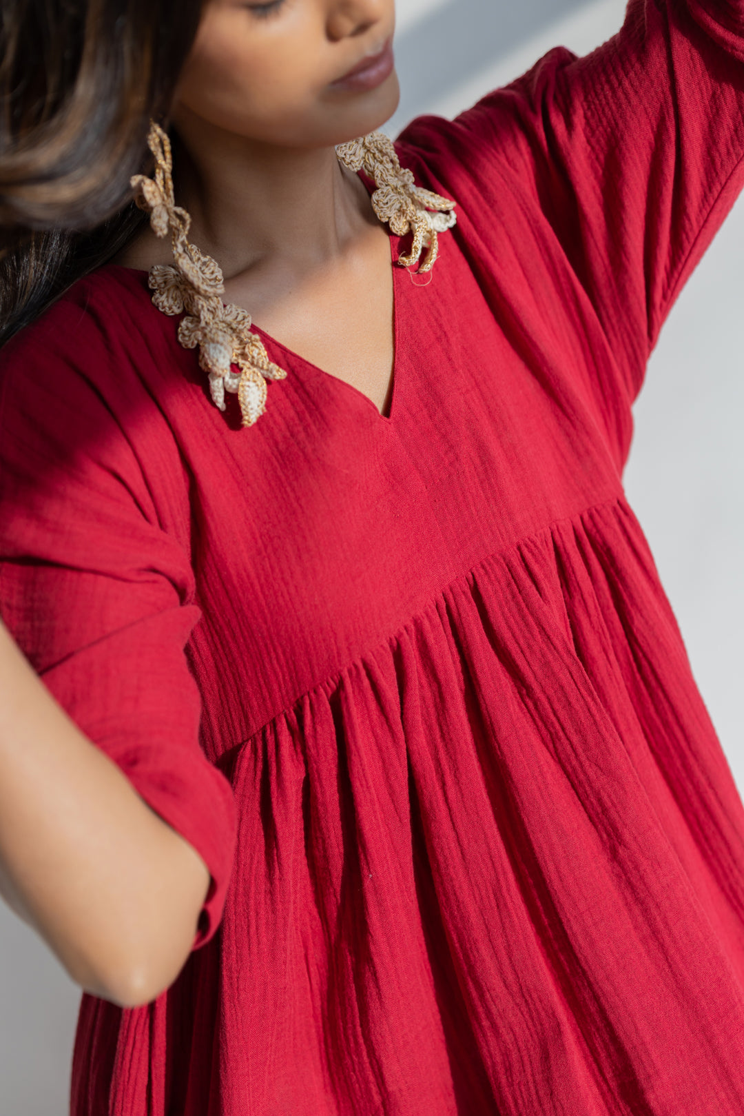 Deep Crimson Midi Dress