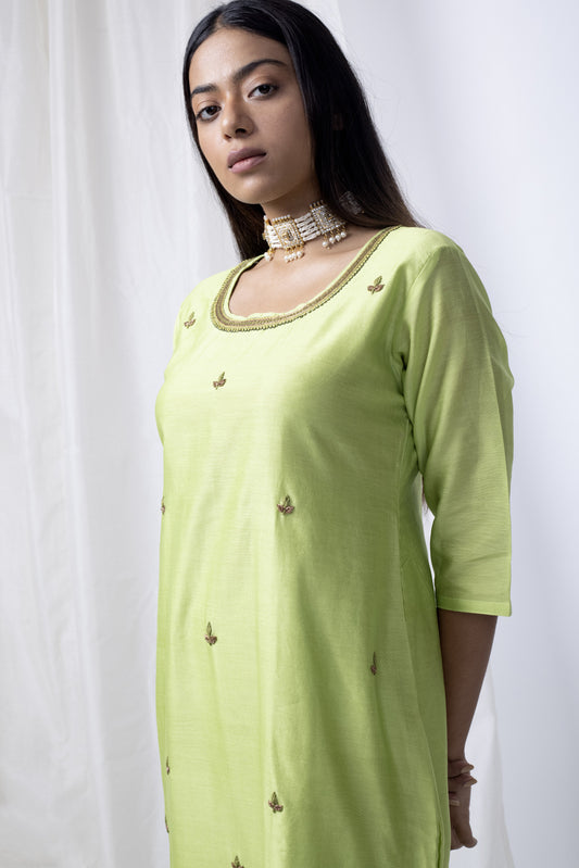 Pistachia Embroidered kurta set