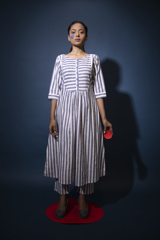 Slate and white striped co-ord set