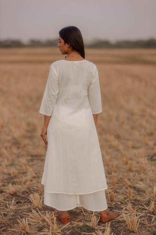 Crisp white kurta set