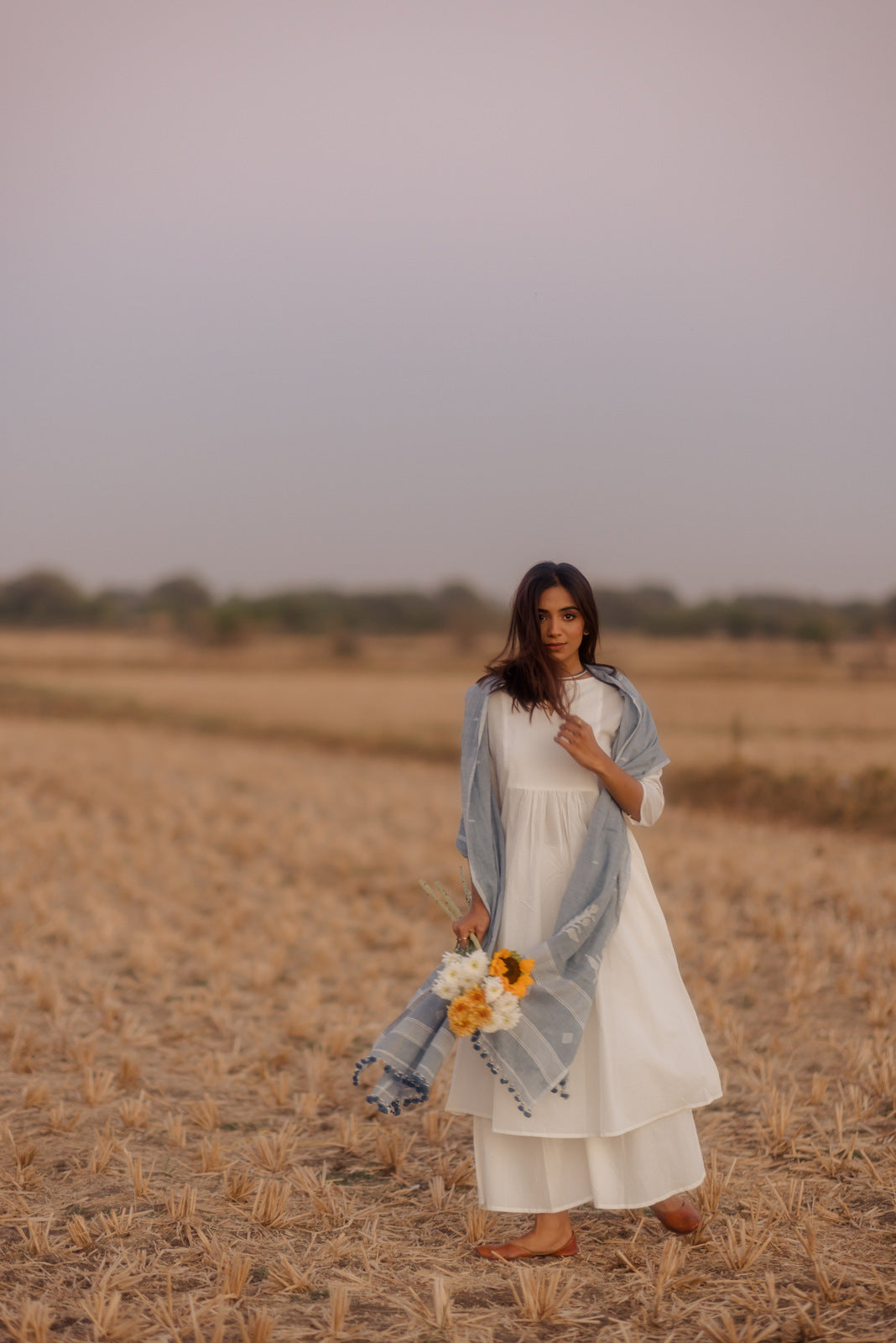 Crisp white kurta set