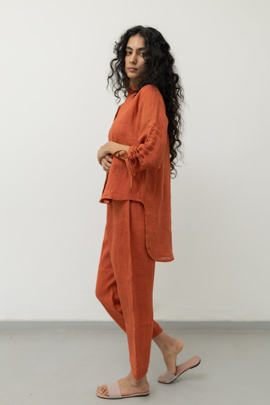 Ginger Orange Linen Co-ord