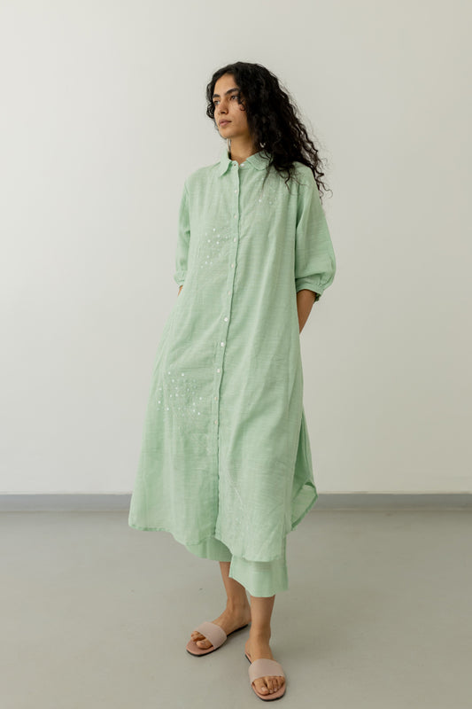 Mint Cotton Tunic and Pants Set