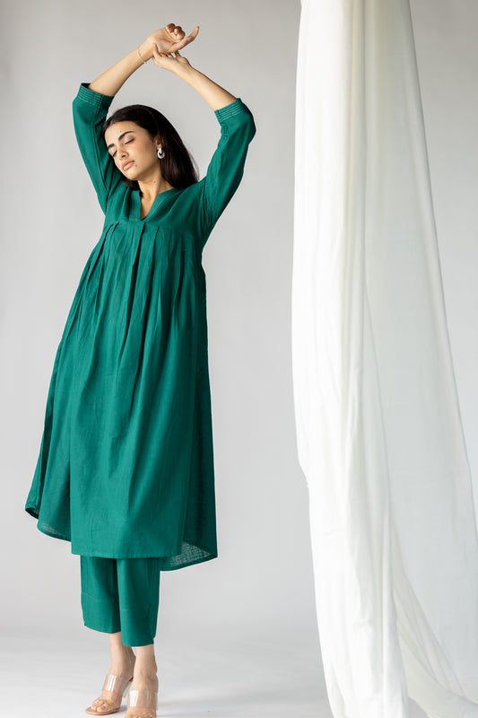 Dark teal kurta set