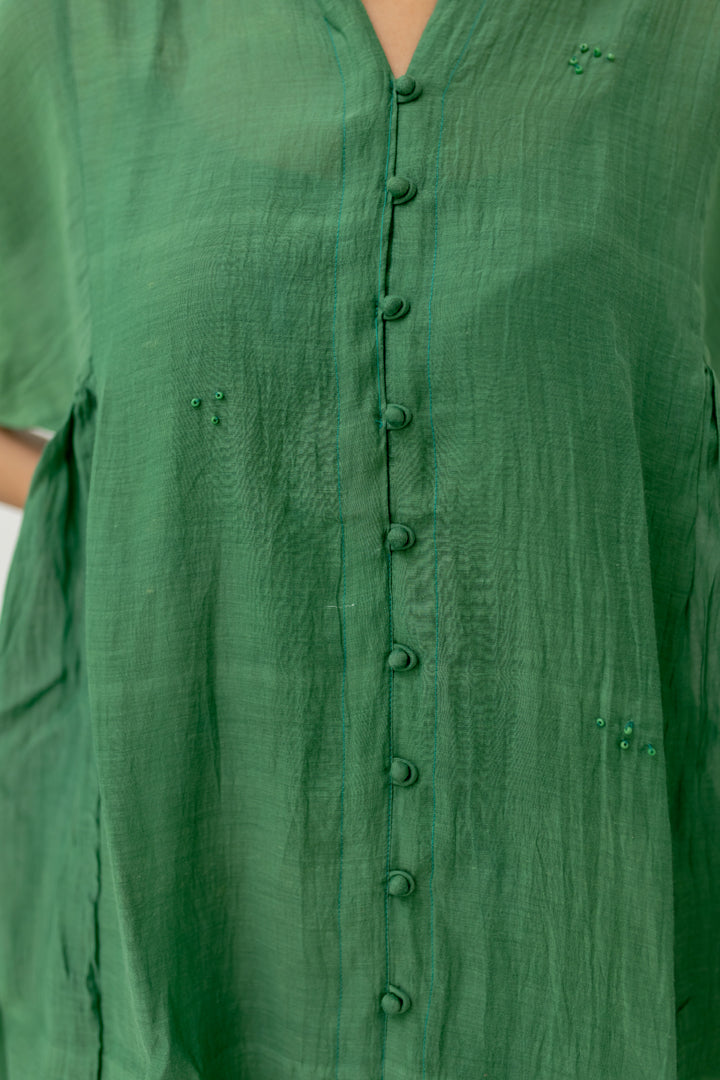 Bottlegreen Chanderi Dress