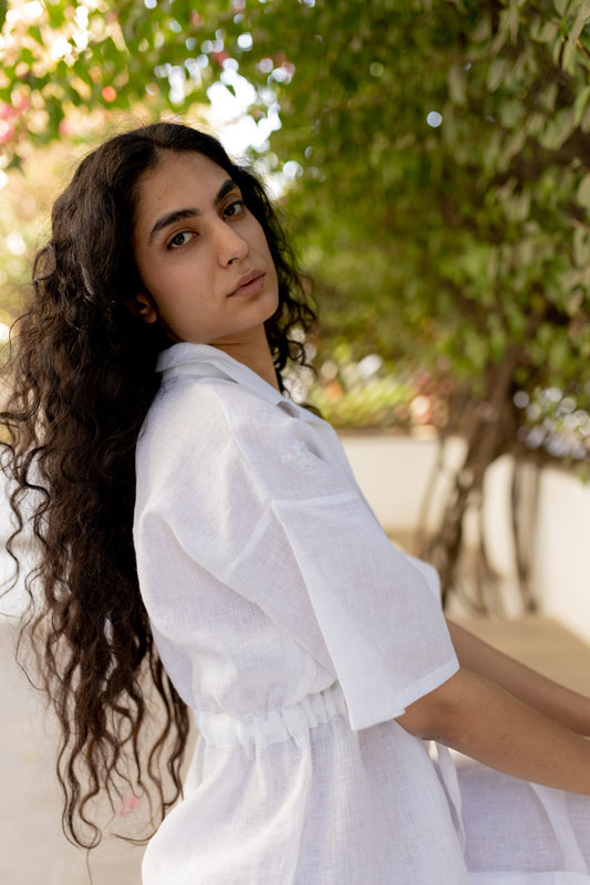 Pristine White Shirt Dress