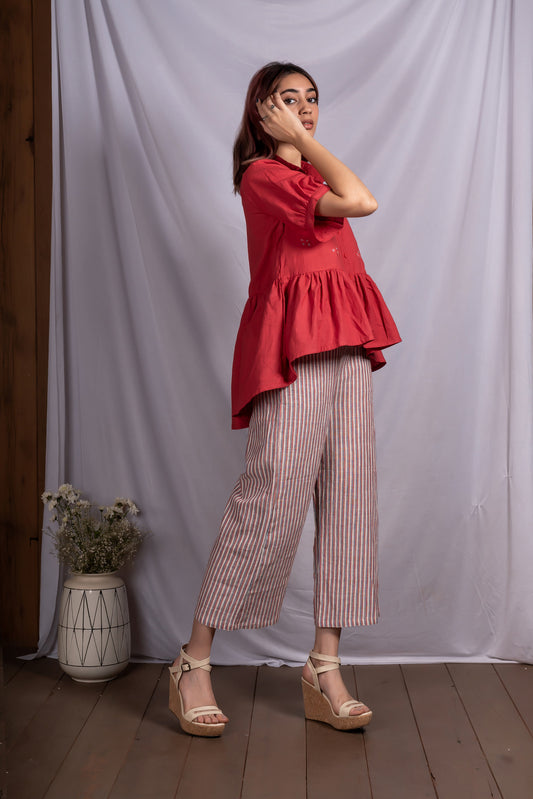 Crimson gathered shirt