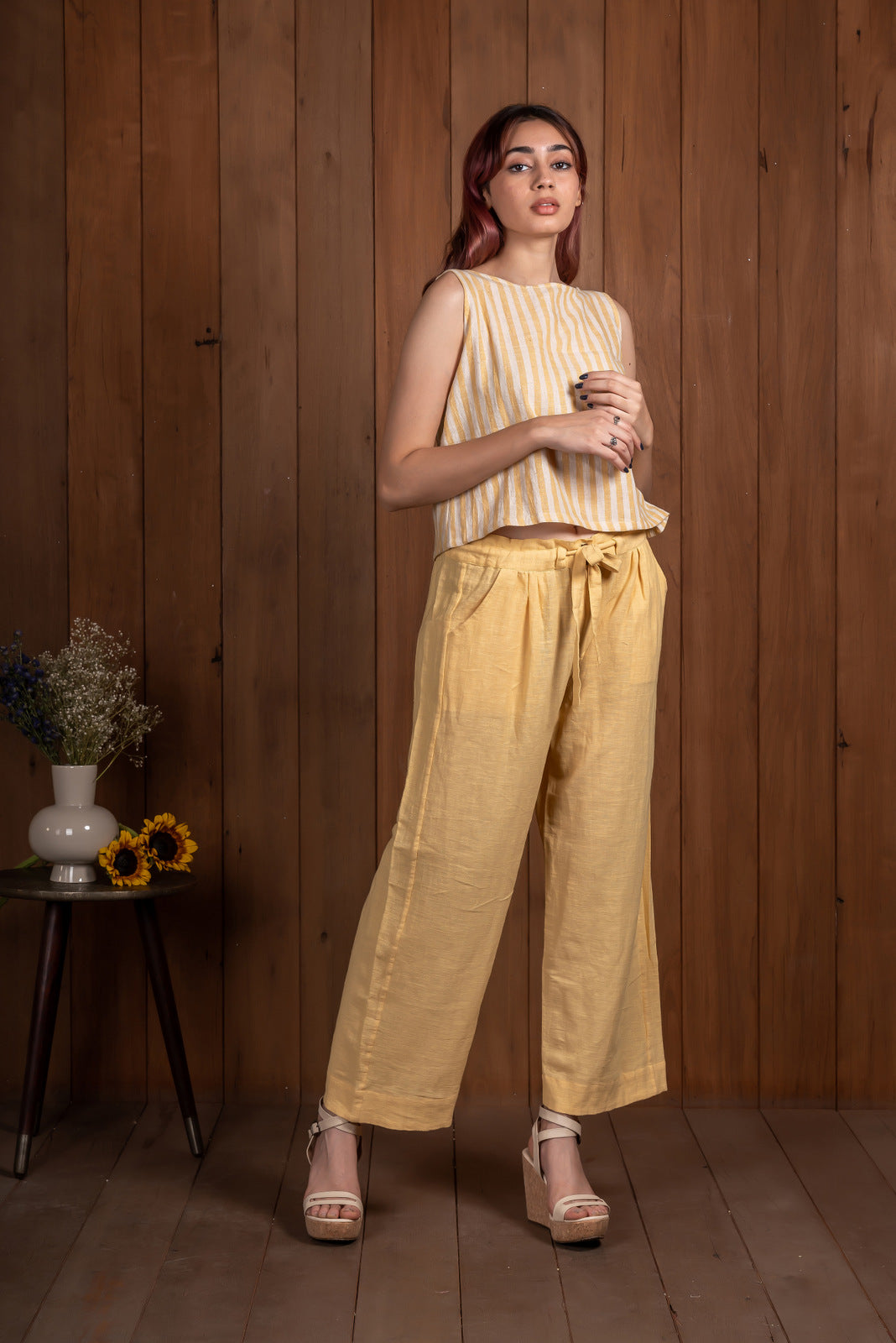 Lemon Paperbag Waist Pants