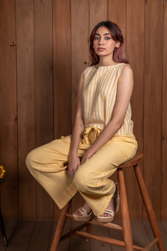 Lemon Paperbag Waist Pants
