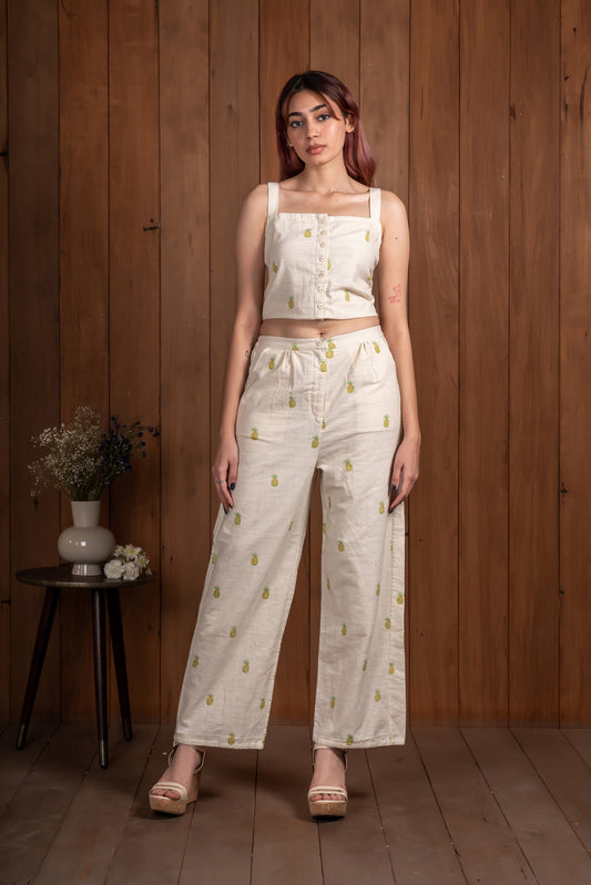Pineapple Crop top Co-Ord