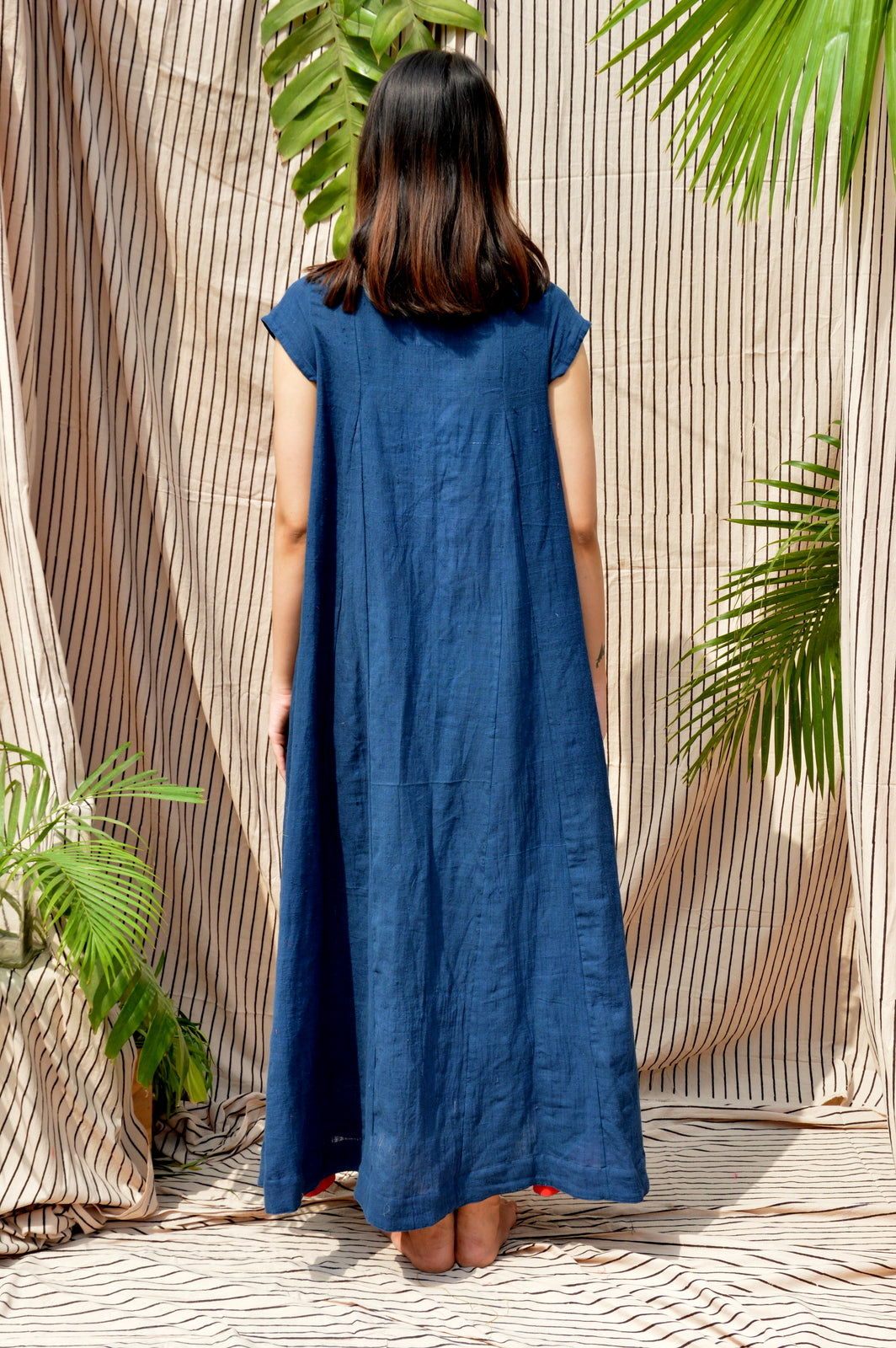 Indigo Floral Applique Dress