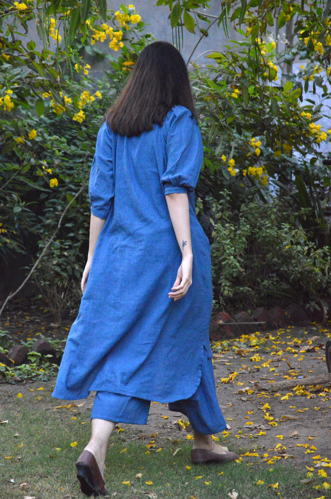 Indigo Applique Tunic and Pants Set