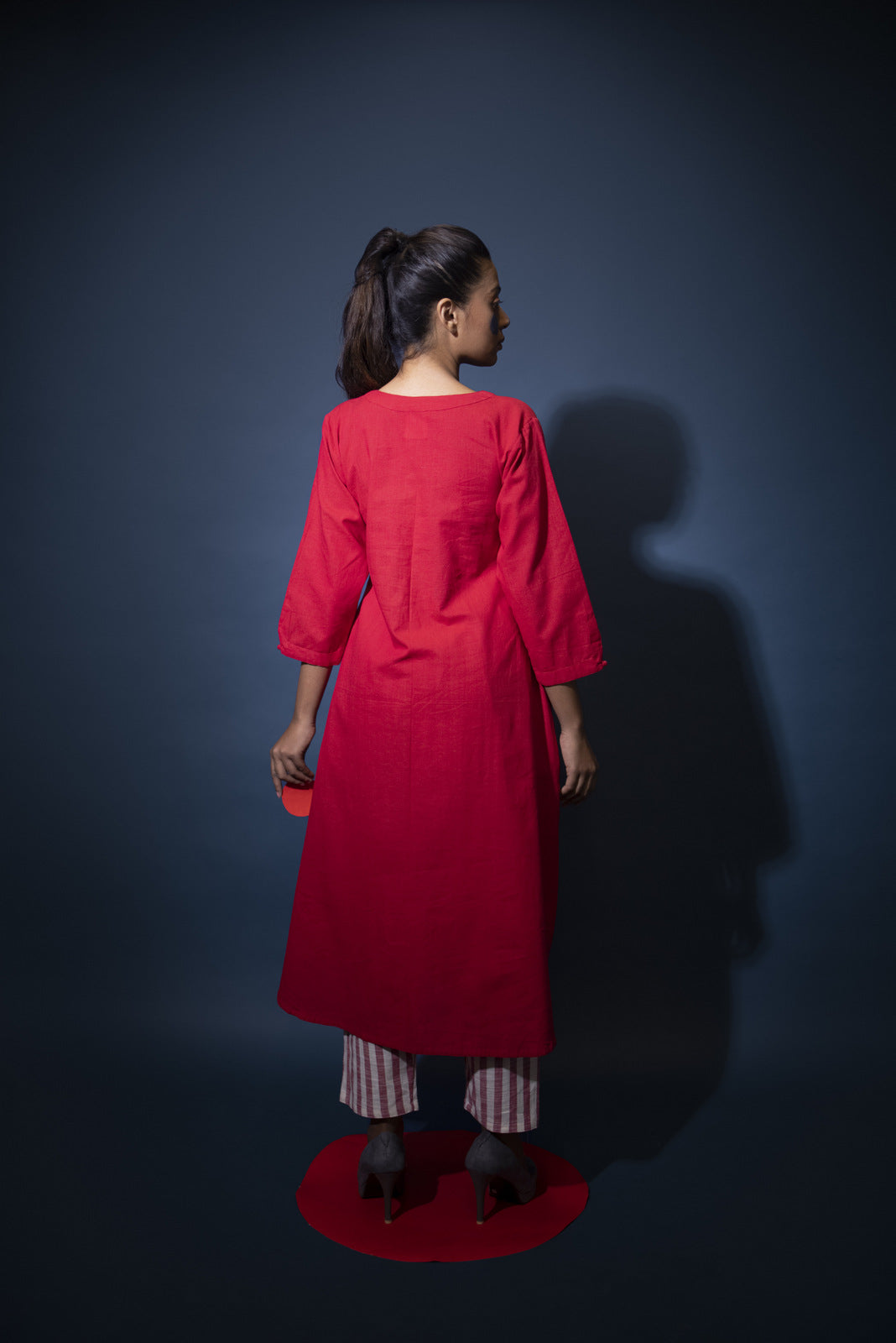 Red A-Line Kurta