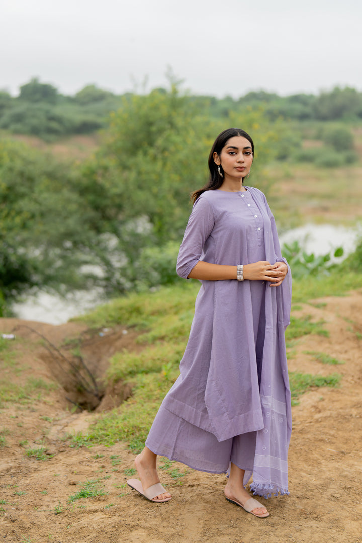 Pale Purple Kurta Set