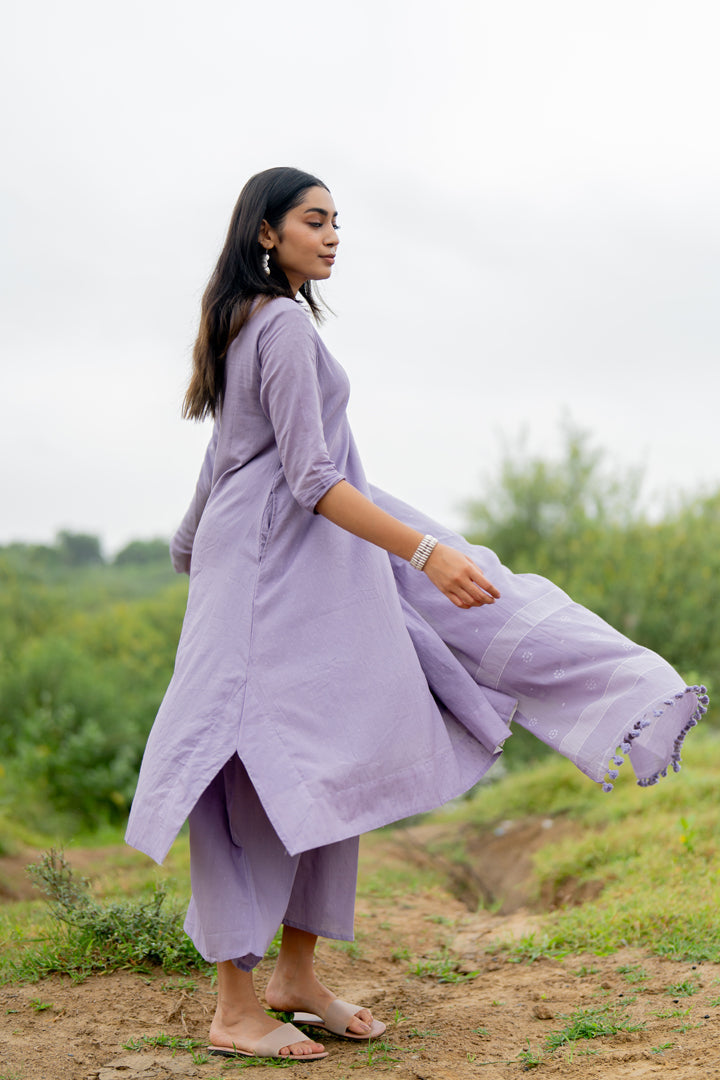 Pale Purple Kurta Set