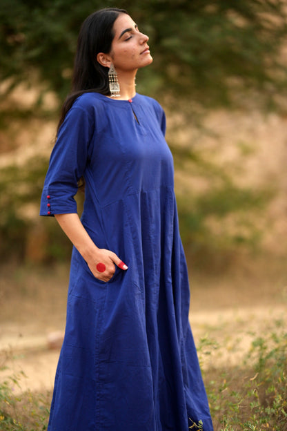 Egyptian blue Kalidaar Kurta Set