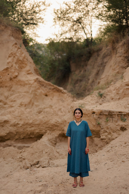 Yale Blue Kurta Set with Dupatta