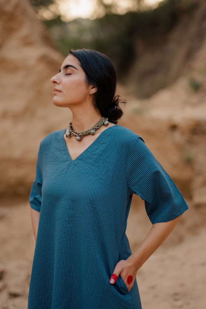 Yale Blue Kurta Set with Dupatta